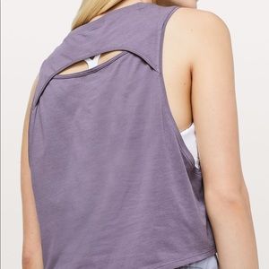 Lululemon Cut Back Crop Tank Graphite Purple